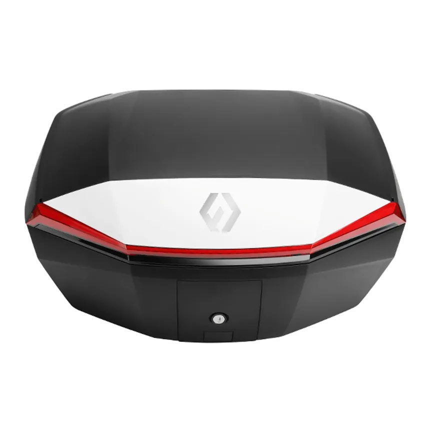 Furchtlos SHIELD L Basic Topcase - 48 Liter - weiß/rot