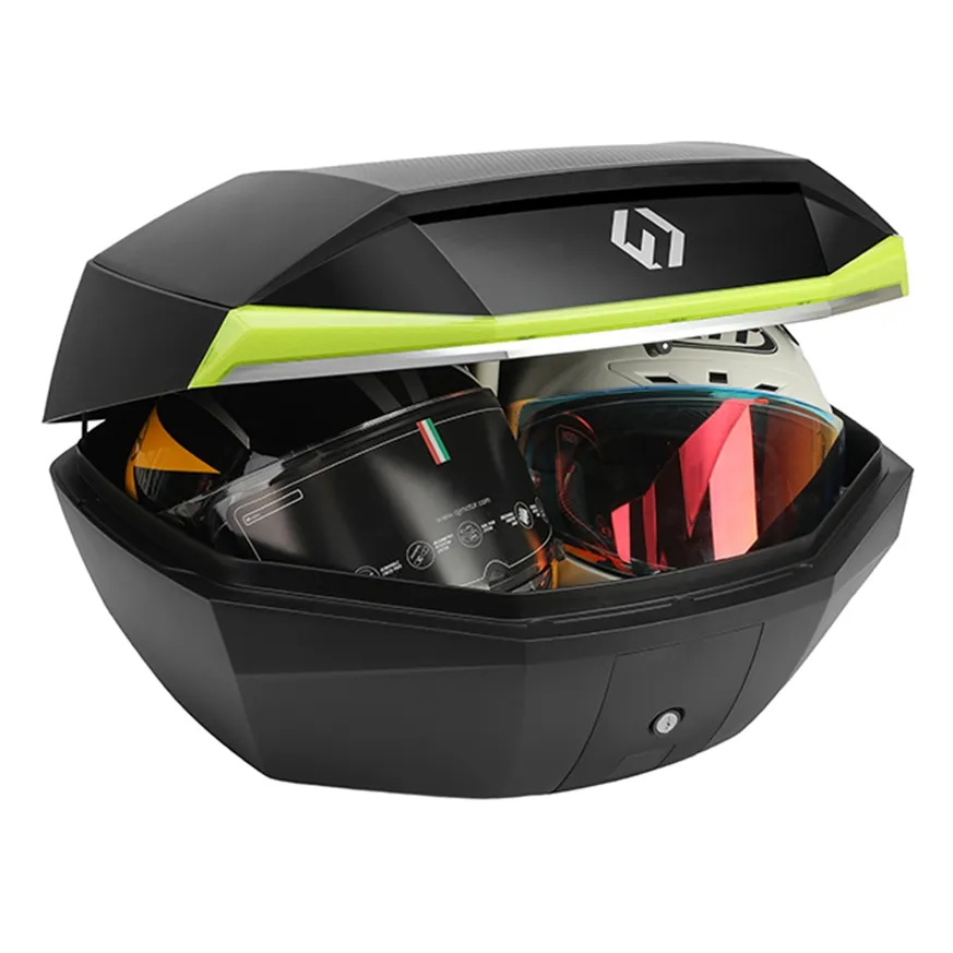 Furchtlos-SHIELD-L-Luxe-Topcase-48-Liter-schwarz-gelb-FU11TCUP000L16EX-100028-kofferdeckel-offen Furchtlos SHIELD L Luxe Topcase - 48 Liter - schwarz/gelb