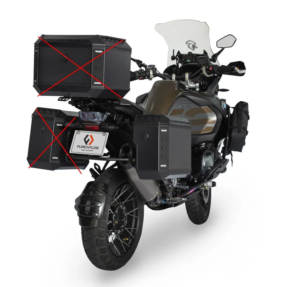 Furchtlos RANGER OFFSET Alu Seitenkoffer rechts mit Versatz - 31 Liter - anthrazit-schwarz